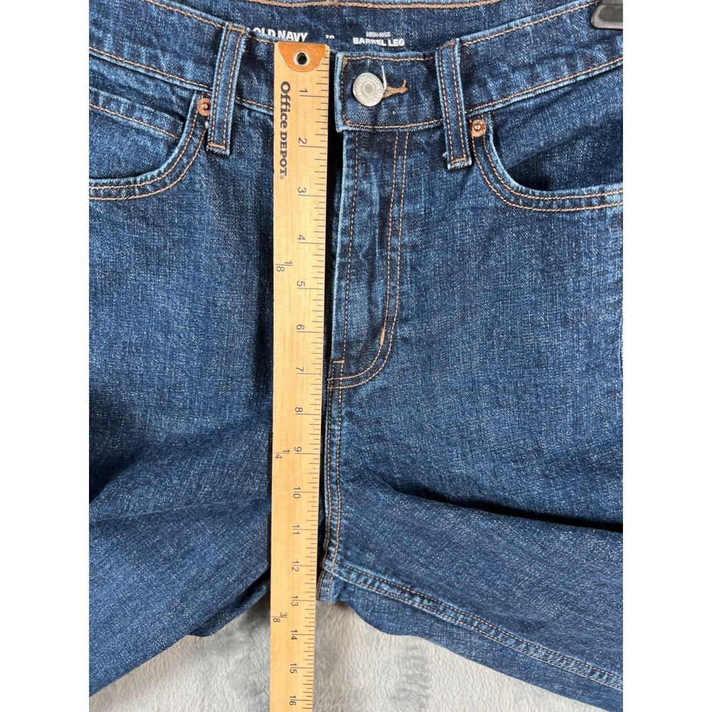 Old Navy High Rise Barrel Leg Jeans Womens 10 30x26 Blue Denim Wide leg - Picture 5 of 11